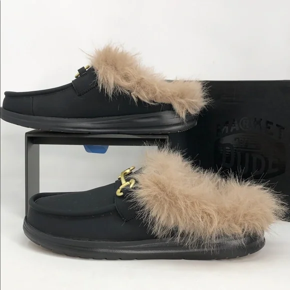 Hey Dude x Market Mens Black Wally Slip Loafer Slip On Shoes - Size 10